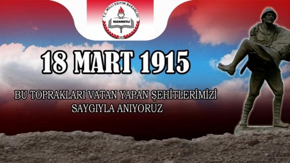 18 Mart Çanakkale Zaferinin 101. Yıldönümü Anma Programı Düzenlendi.
